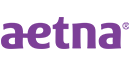Aetna logo in purple text on white background