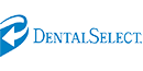 DentalSelect logo featuring blue swoosh design with company name in blue text.