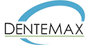 Dentemax logo featuring blue curved dental design with company name text