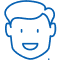 Smiling child's face icon representing pediatric dental care and patient happiness.